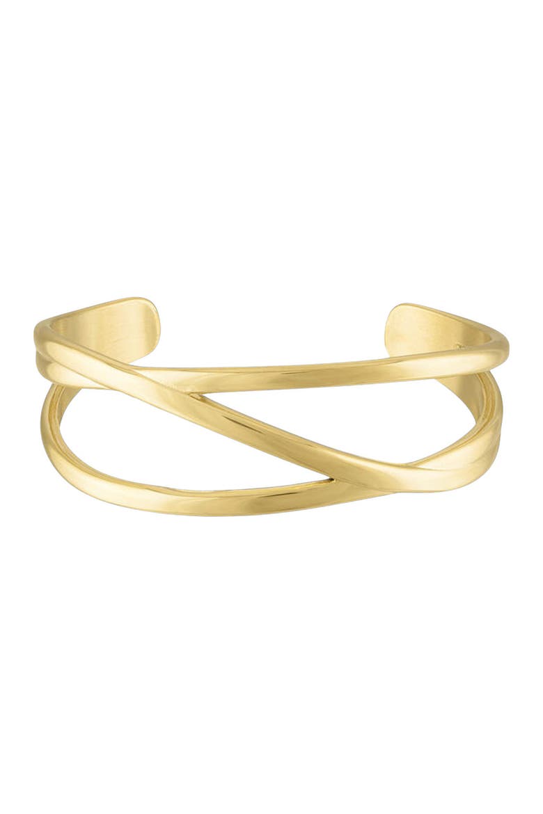 Crossover Cuff Bracelet, Main, color, Gold