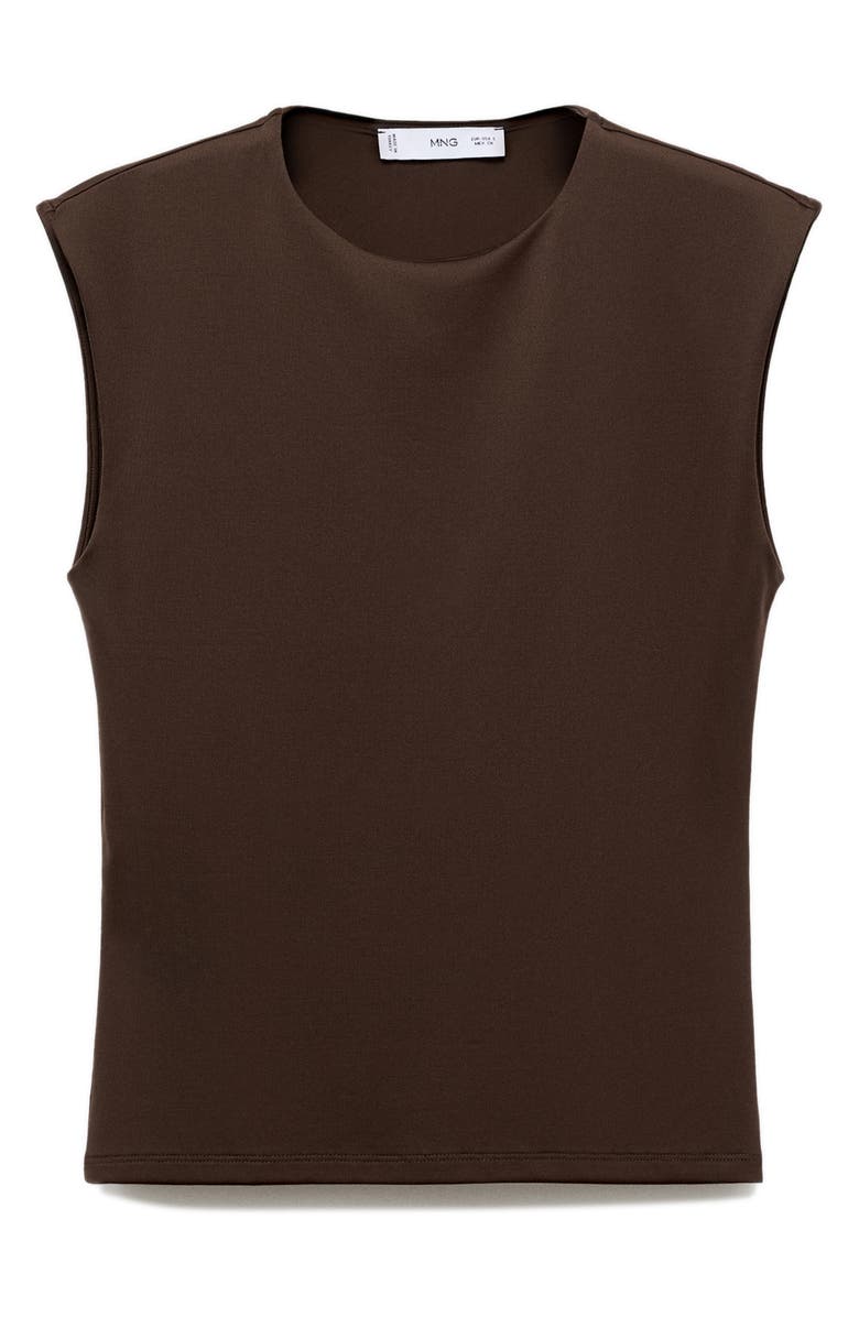 MANGO Fitted Sleeveless Top, Alternate, color, Brown
