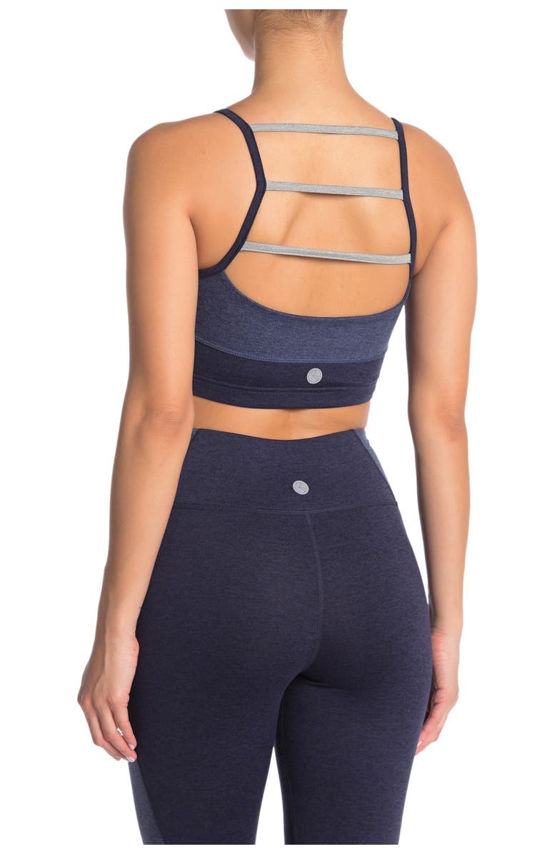 Threads 4 Thought Balance Sports Bra, Alternate, color, Heather Raw Denim