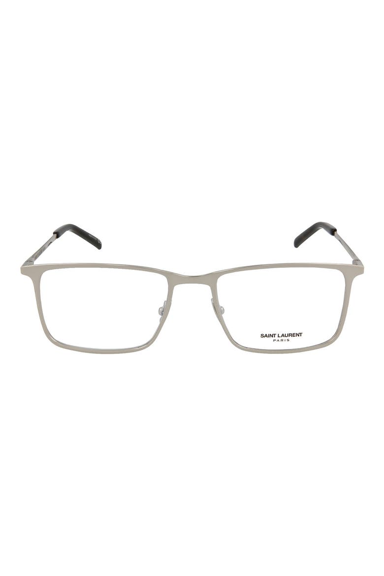 53mm Rectangle Optical Frames, Main, color, SHINY SILVER/ TRN