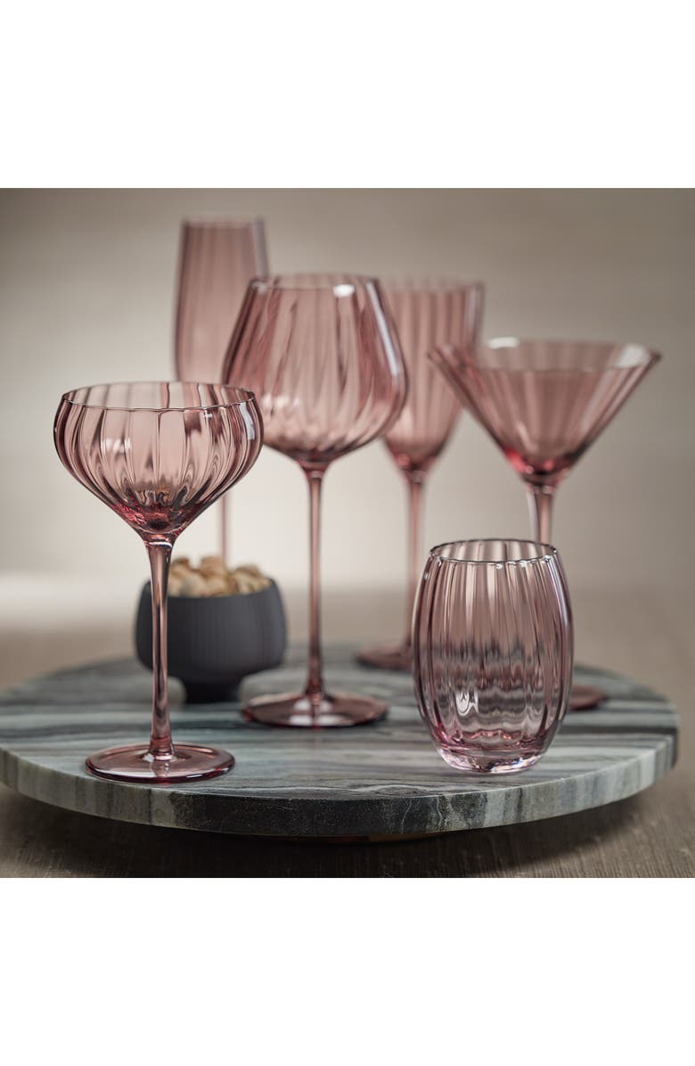 Zodax Malden Optic Set of 4 Stemless Glasses, Alternate, color, Purple