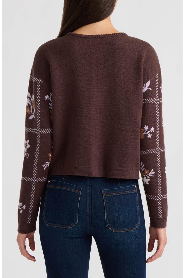 Floral Patchwork Cardigan, Alternate, color, BROWN