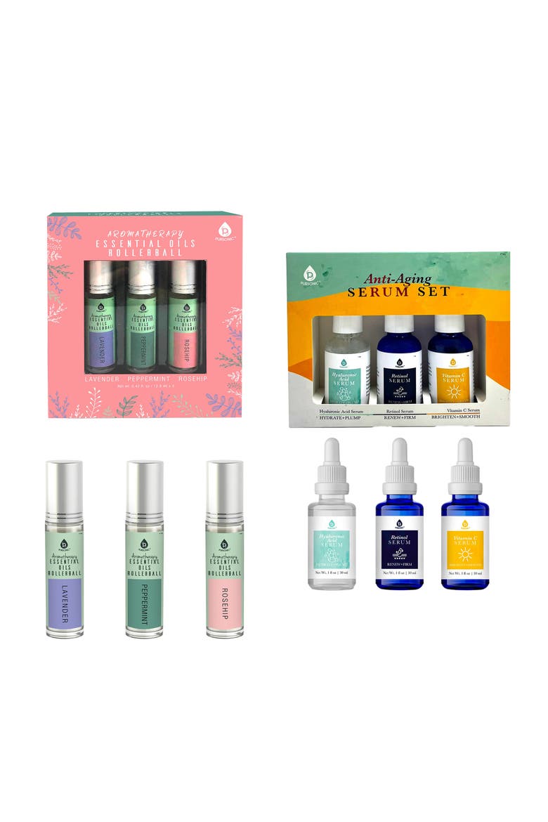 Aromatherapy & Anti-Aging Serum Set, Main, color, Multicolor