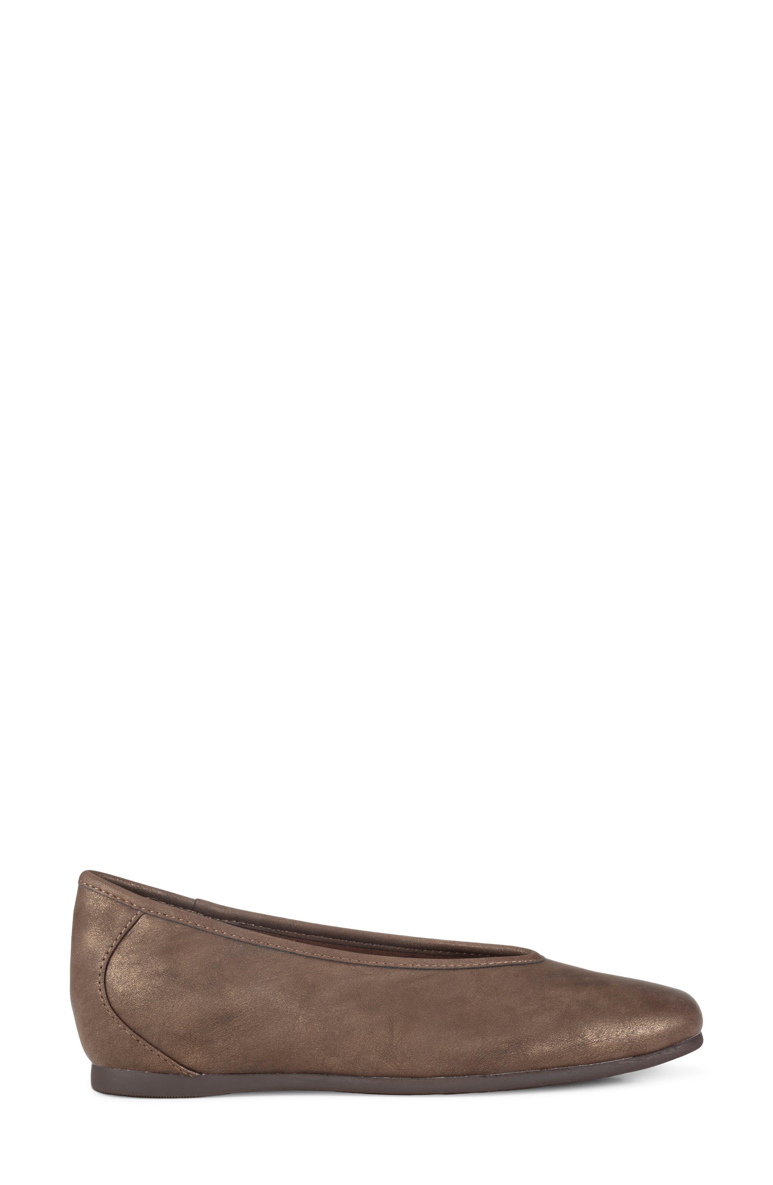 Ryalie Faux Leather Flat, Alternate, color, BROWN