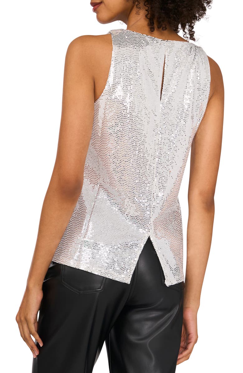 Vince Camuto Sequin Sleeveless Top, Alternate, color, Silver