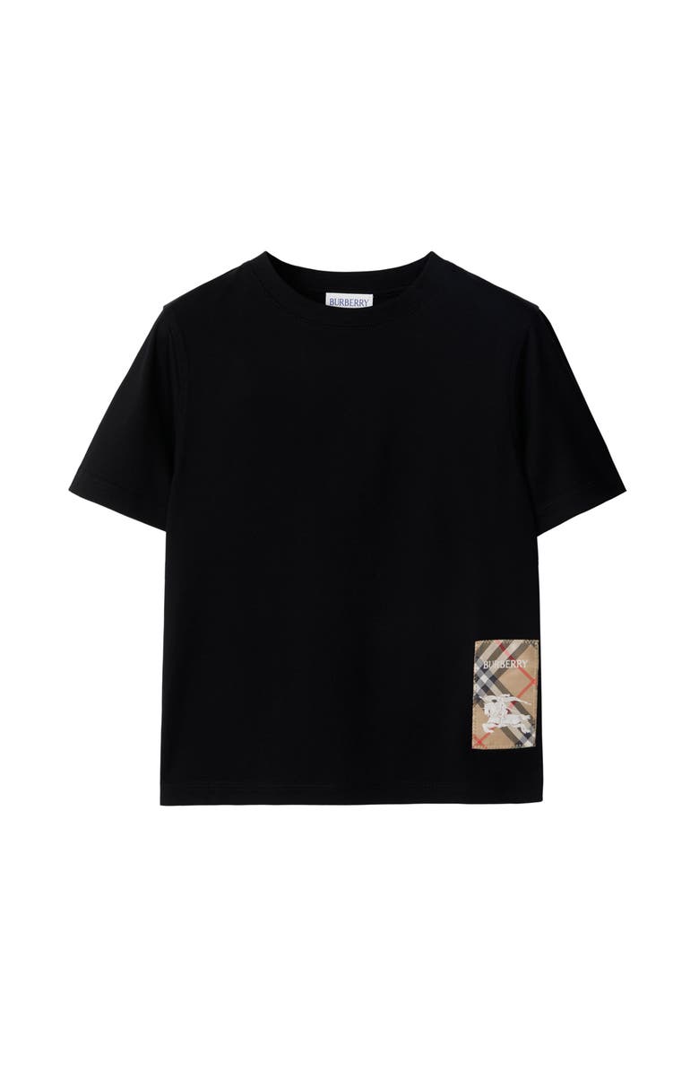 Burberry Check Label Cotton T-shirt, Main, color, 