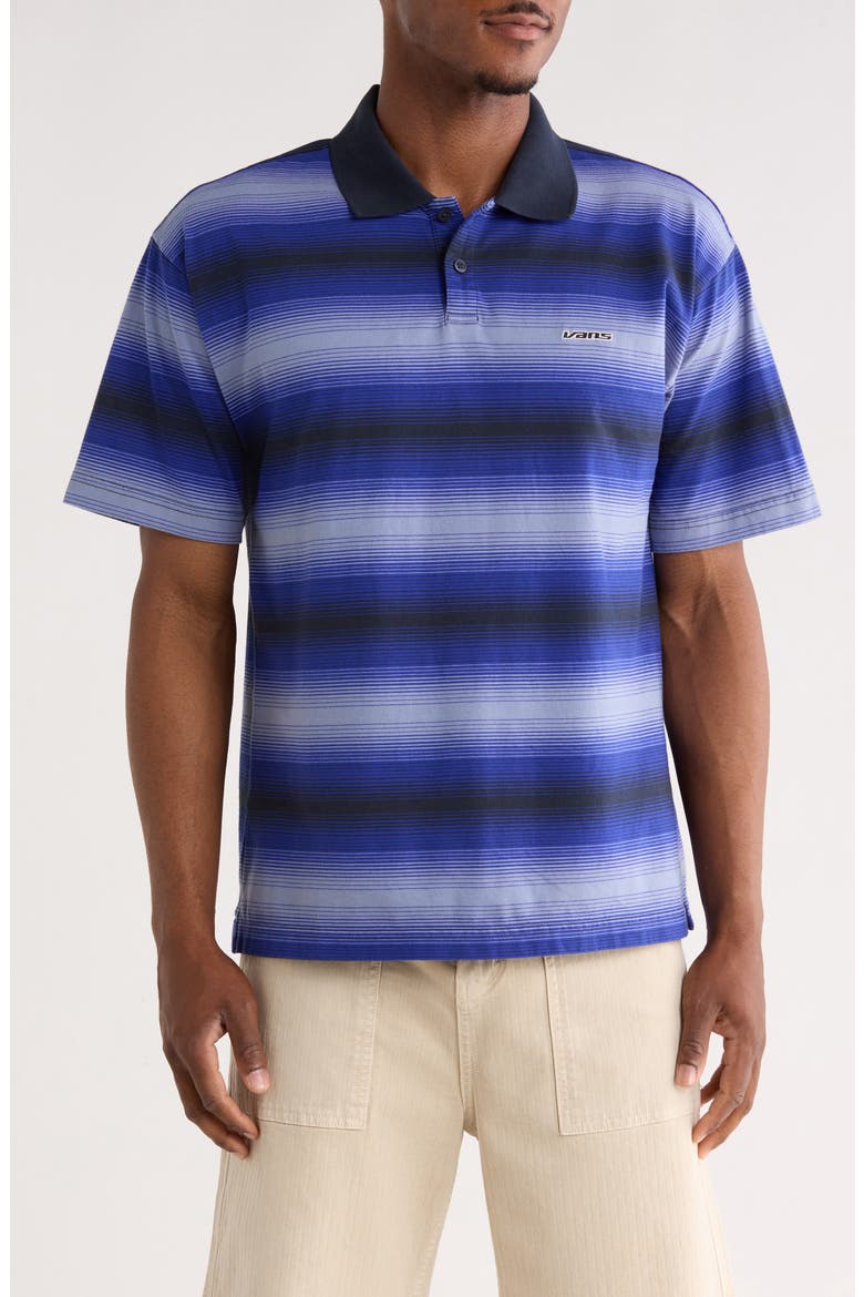 Molino Shadow Stripe Cotton Polo, Main, color, ROYAL COBALT