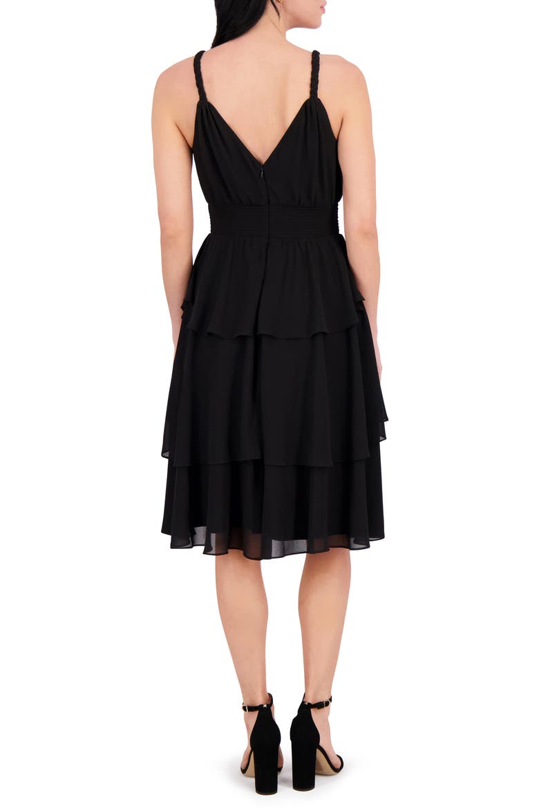 Soufflé Midi Dress, Alternate, color, BLACK