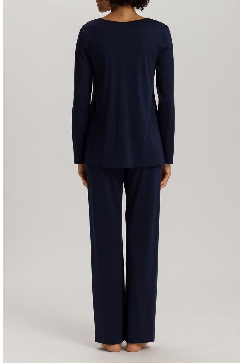 Cotton & Silk Long Sleeve Pajamas, Alternate, color, DEEP NAVY