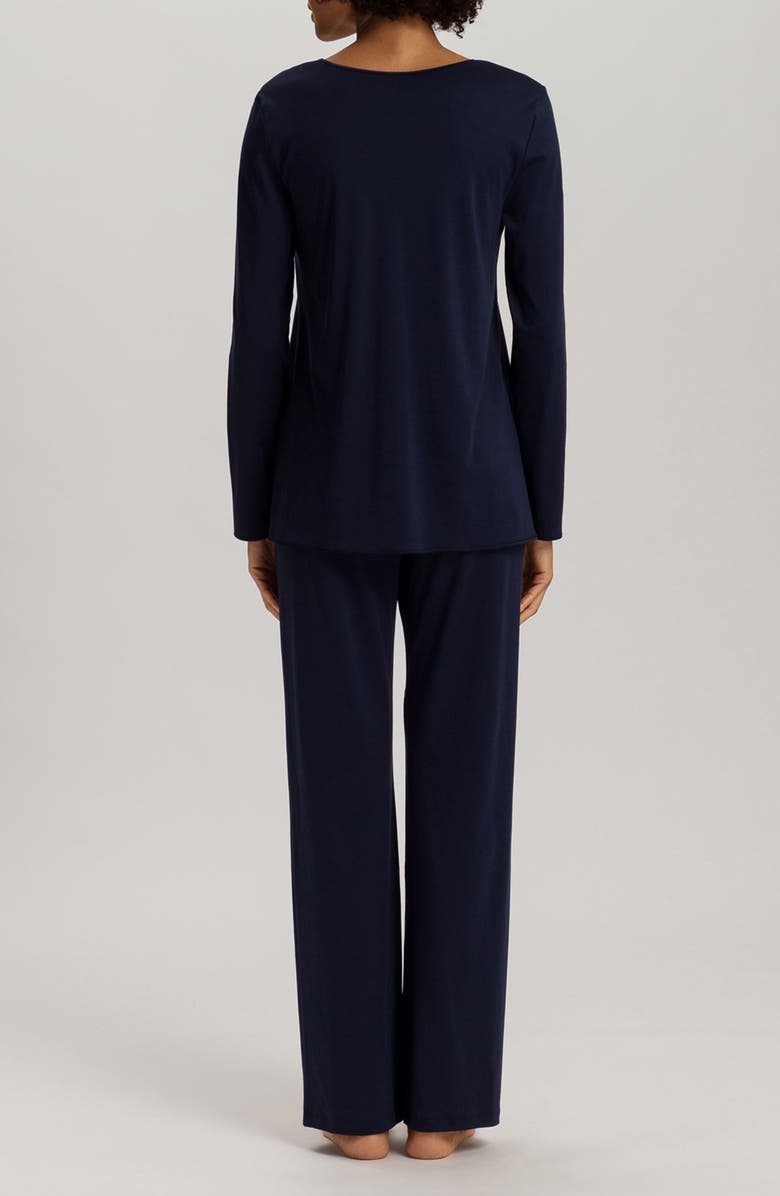 Hanro Long Sleeve Cotton Jersey Pajamas, Alternate, color, 