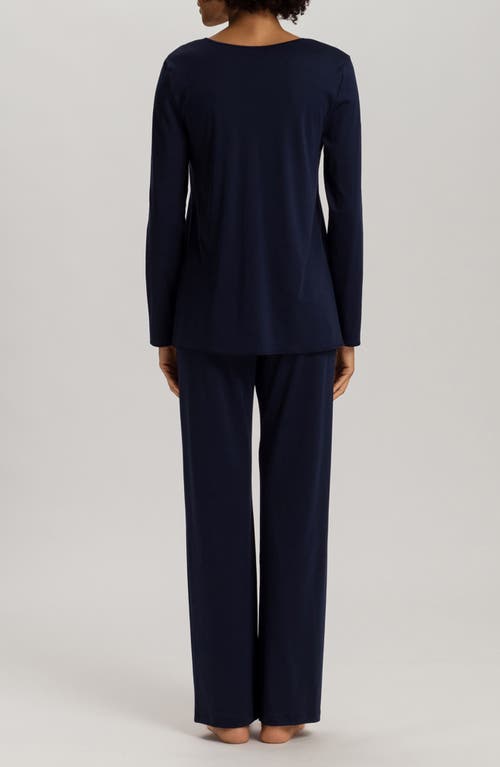 HANRO HANRO LONG SLEEVE COTTON JERSEY PAJAMAS