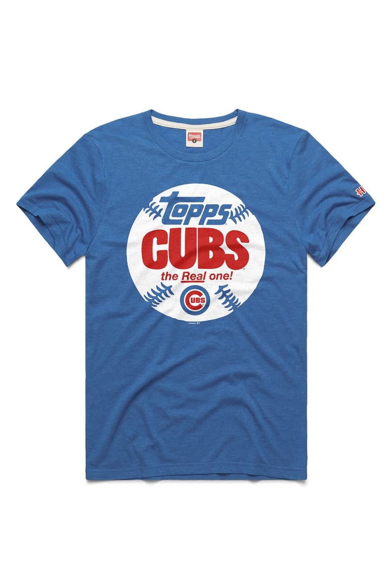 Men's Homage  Royal Chicago Cubs MLB x Topps Baseball The Real One Tri-Blend T-Shirt, Main, color, Royal