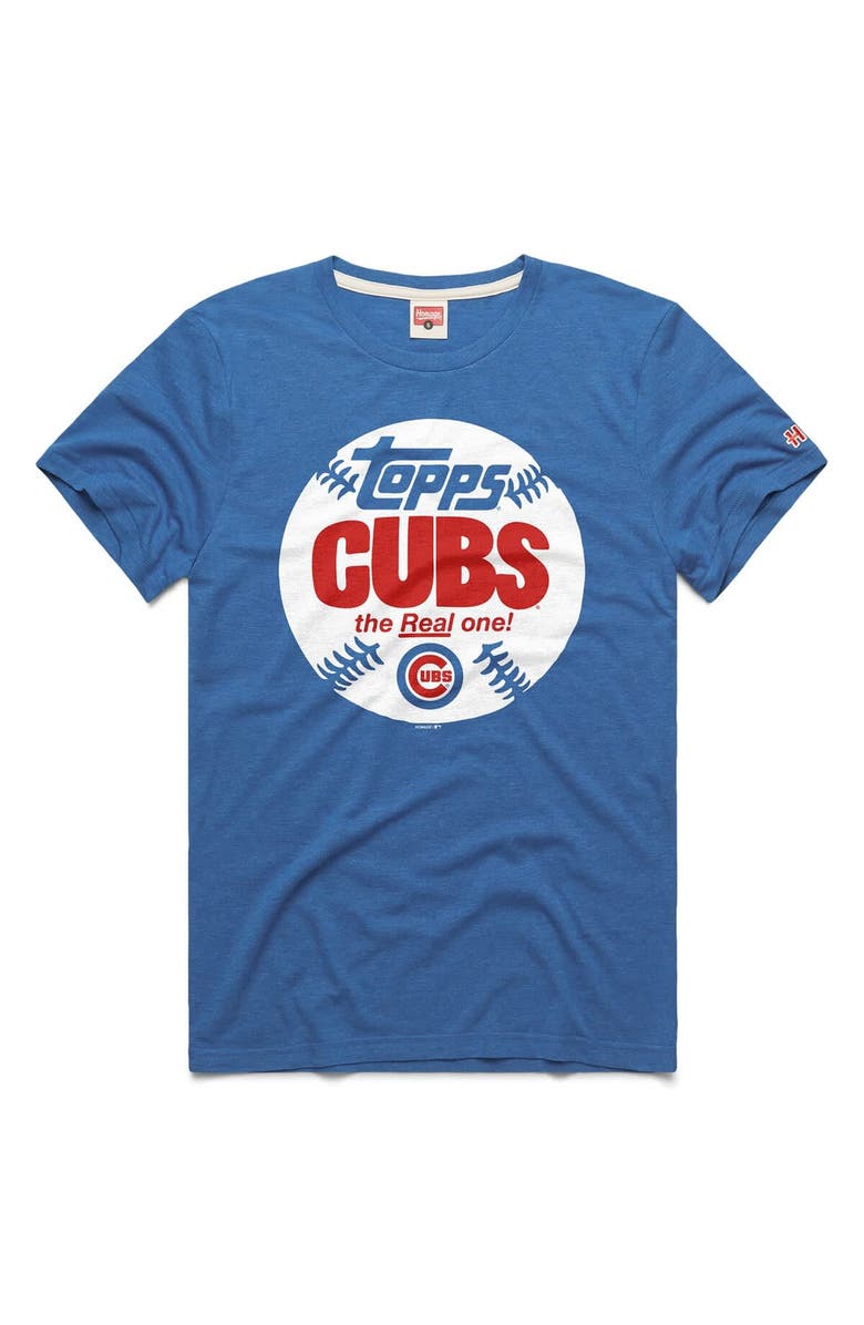 Homage Men's Homage Royal Chicago Cubs MLB x Topps Baseball The Real One Tri-Blend T-Shirt, Main, color, Royal