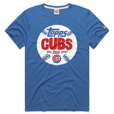 Men's Homage  Royal Chicago Cubs MLB x Topps Baseball The Real One Tri-Blend T-Shirt