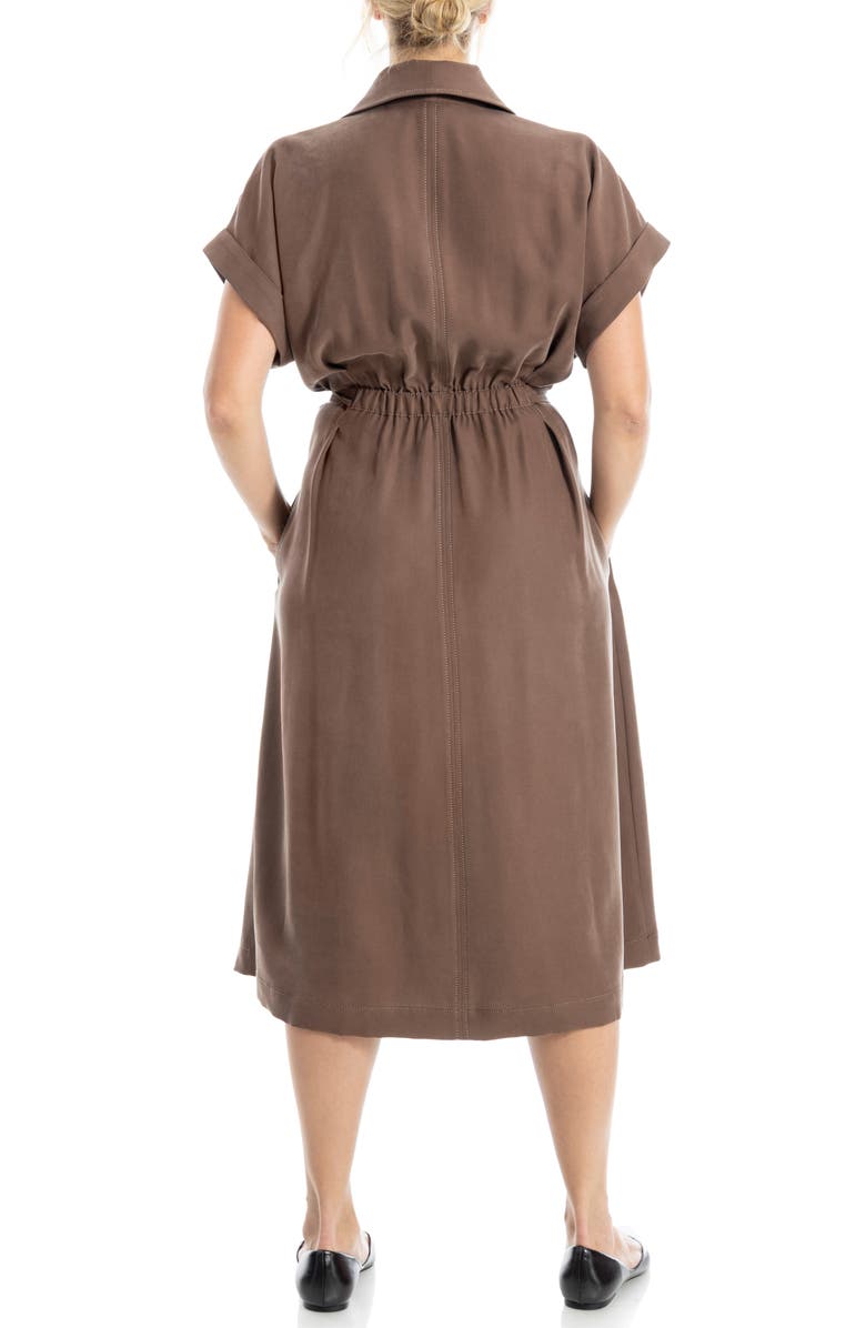 MAX STUDIO Rolled Sleeve Midi Shirtdress, Alternate, color, Acorn-Acorn