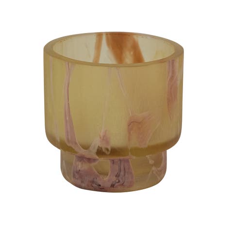Marbled Glass Footed Tealight Holder