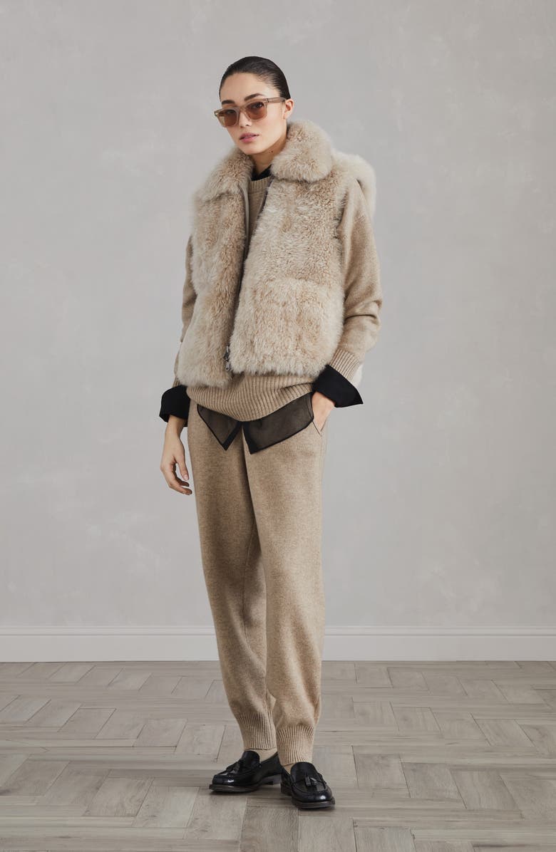 Brunello Cucinelli Shearling reversible vest, Alternate, color, 