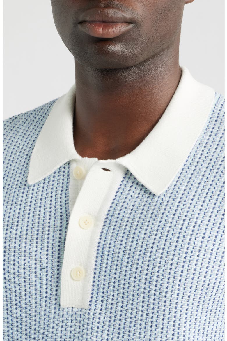 Turin Stripe Polo Sweater, Alternate, color, ECRU