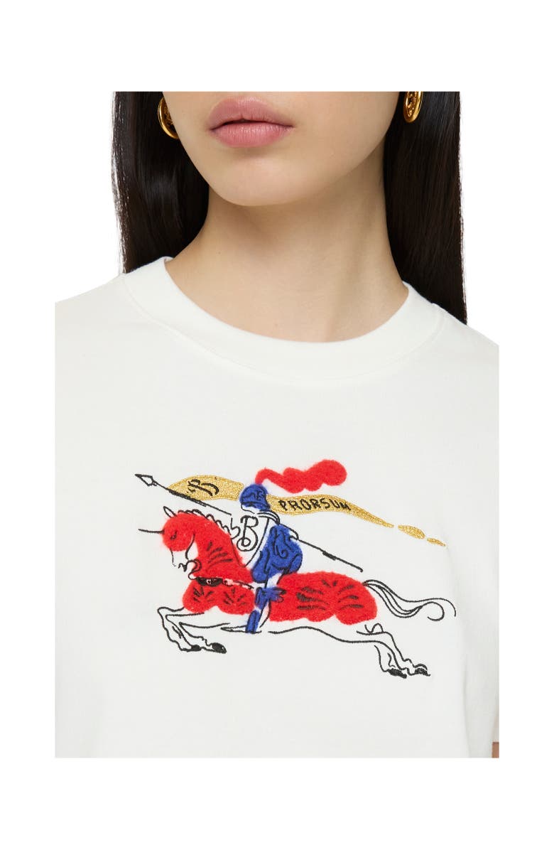Burberry Knight Cotton T-shirt, Alternate, color, Chalk White