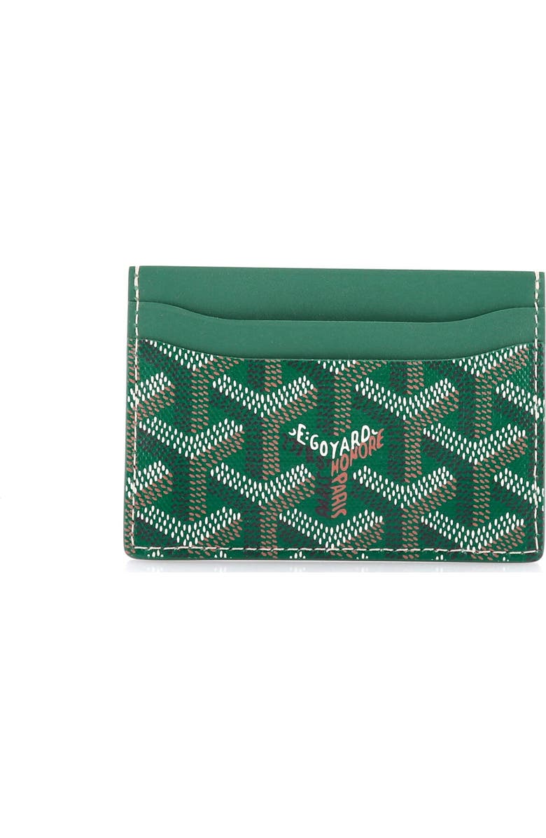 Pre-Owned Goyard Saint Sulpice Card Holder Coated Canvas, Alternate, color, Green