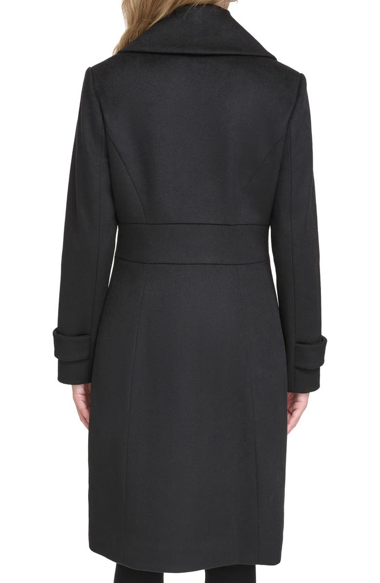 Kenneth Cole New York Notch Lapel Felted Coat, Alternate, color, Black