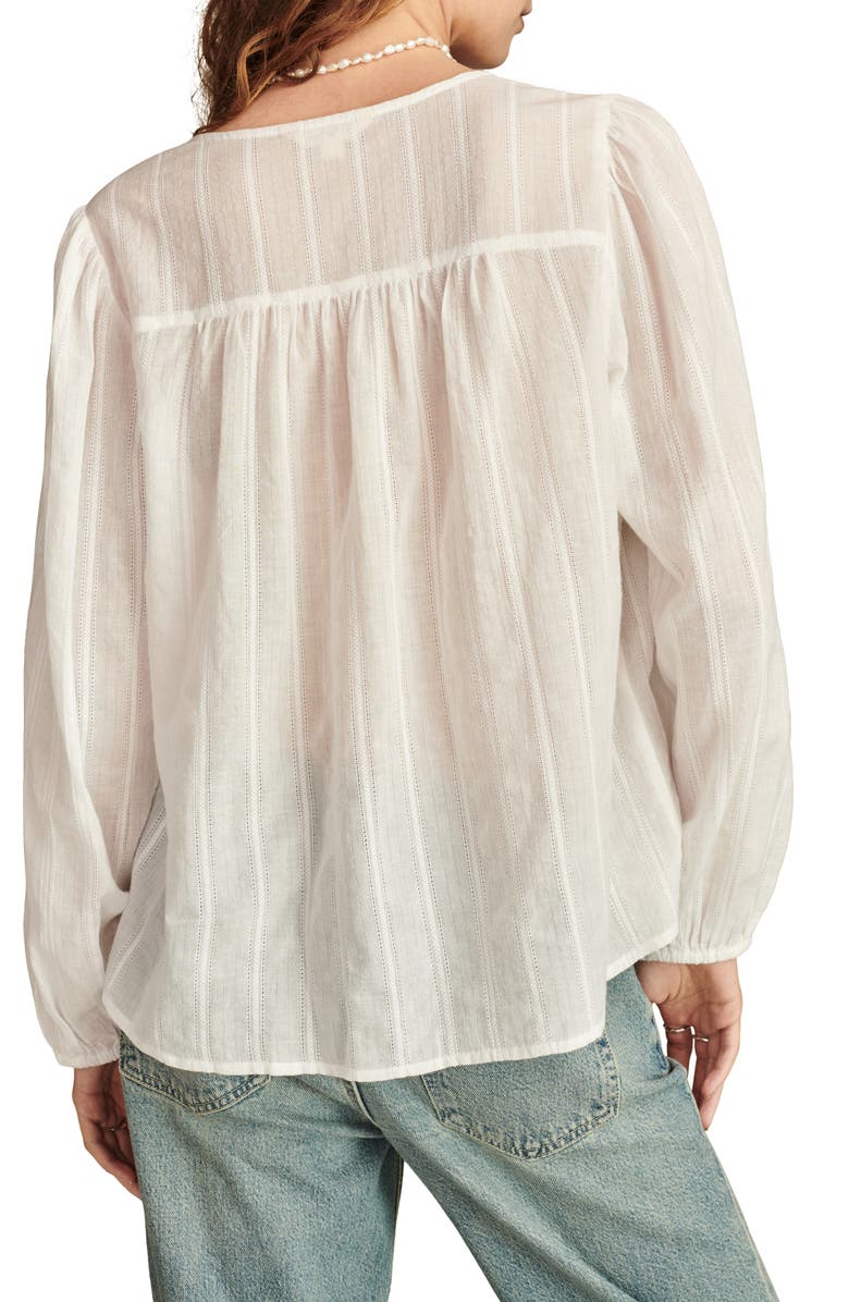 Lucky Brand Cotton Blend Peasant Top, Alternate, color, 