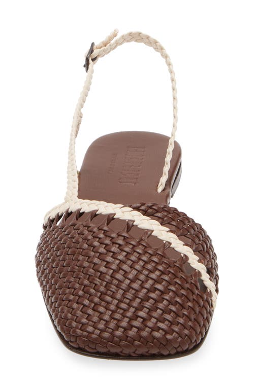 Hereu Woven Asymmetrical Sandal In Cocoa/ivory