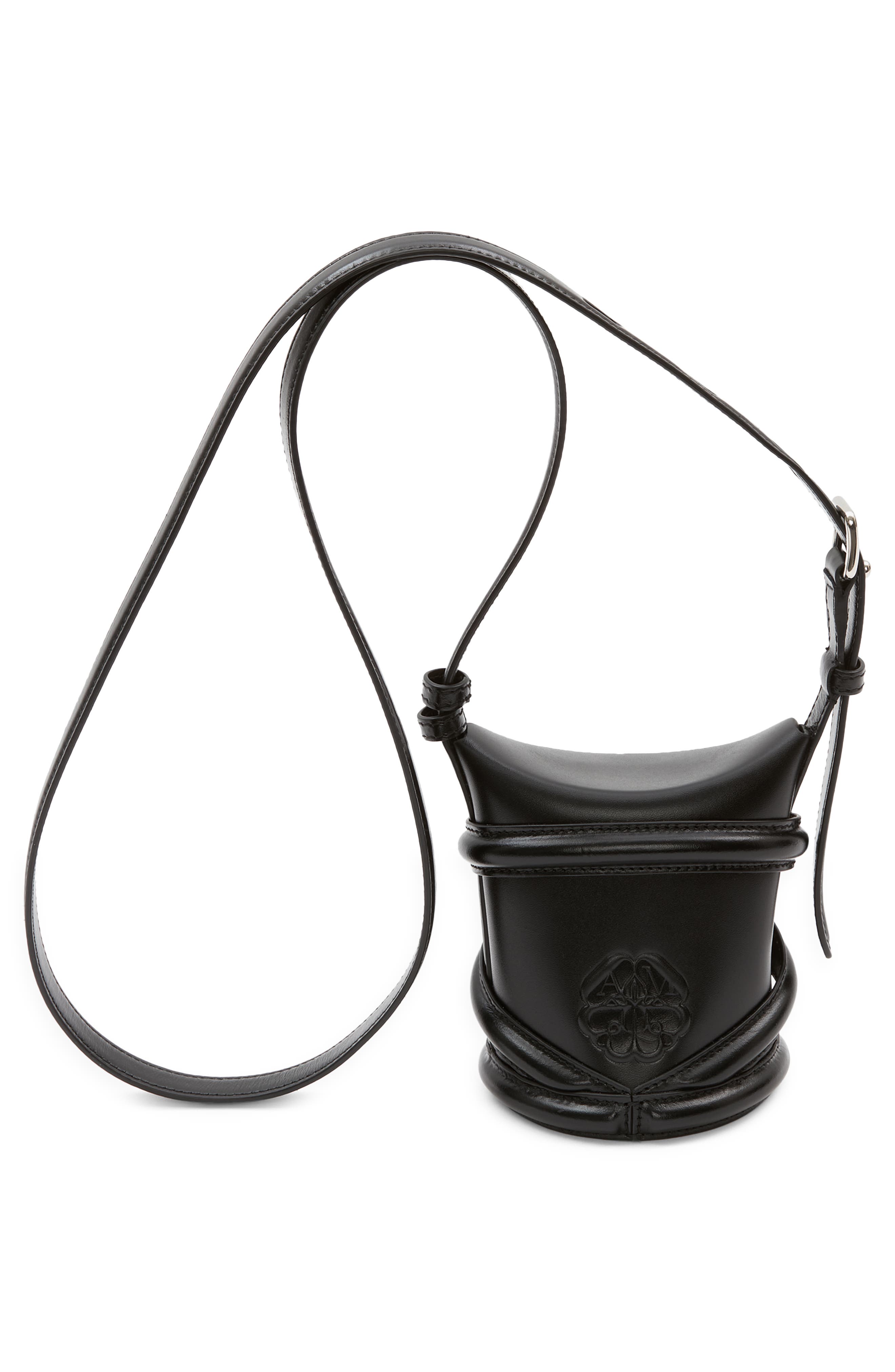 McQueen Alexander McQueen Micro The Curve Leather Crossbody Bag, Alternate, color, 