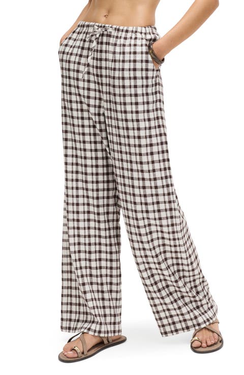 Gingham Straight Leg Pants