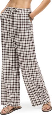 M&S Gingham Straight Leg Pants
