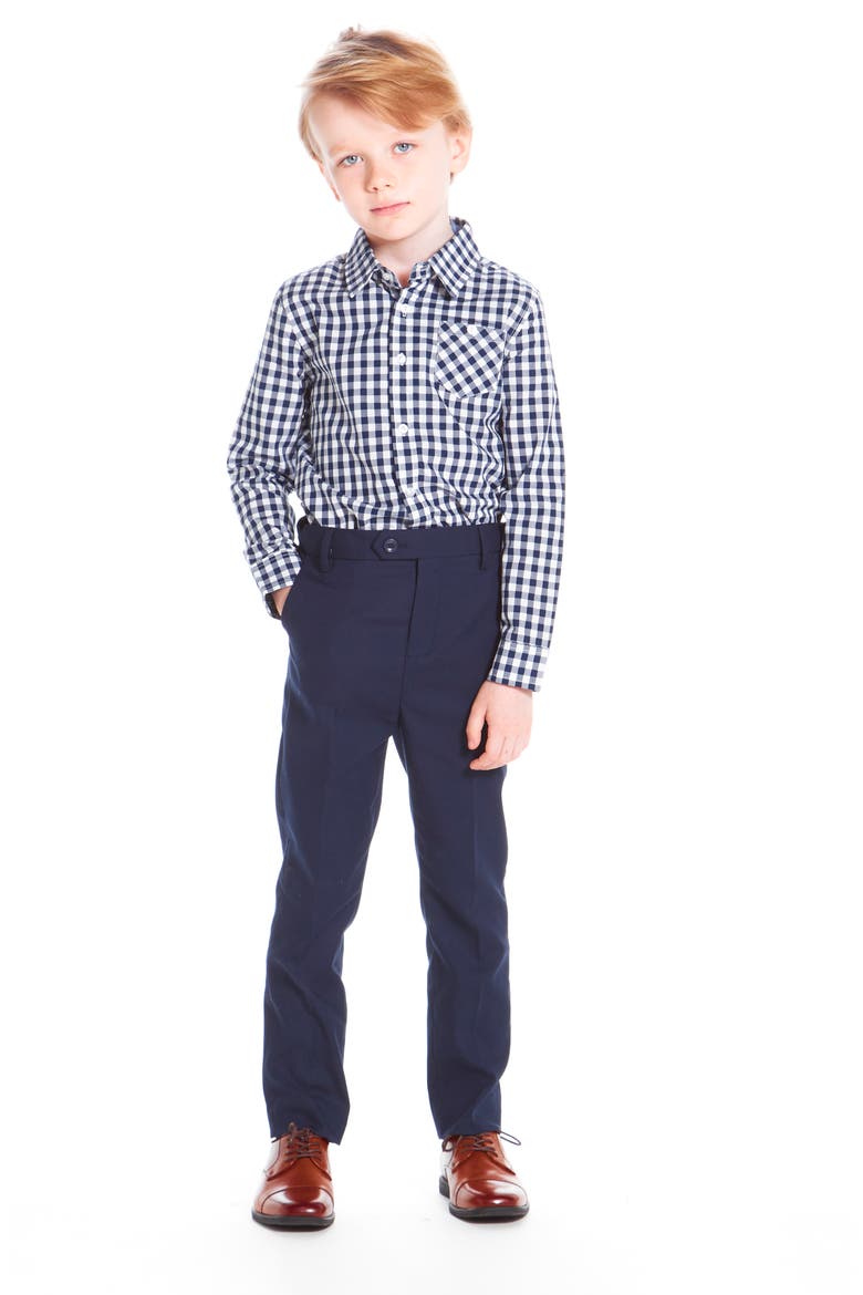 Check Sport Shirt, Alternate, color, NAVY