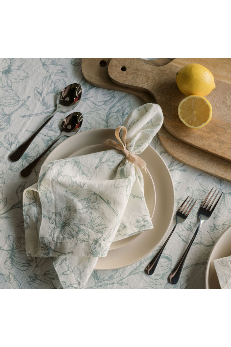Grey and Green Lilies Napkins, Alternate, color, Grey and Green
