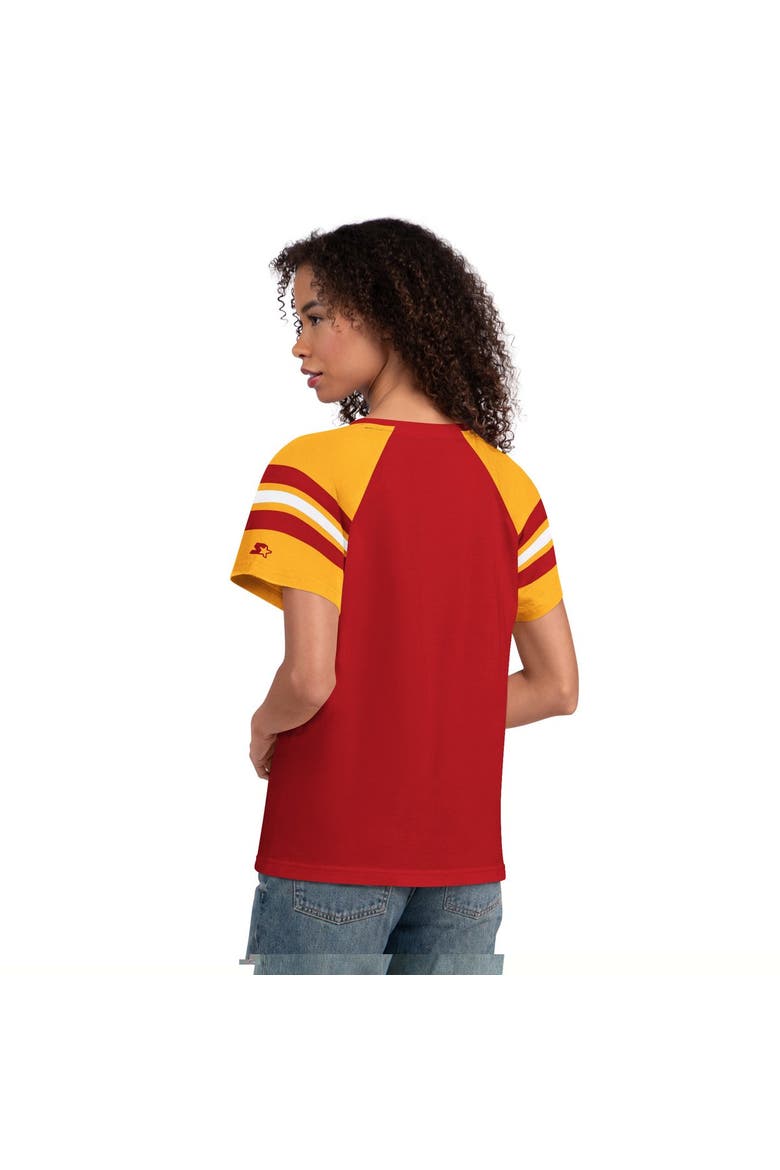 Women's Starter  Red Kansas City Chiefs Game On Notch Neck Raglan T-Shirt, Alternate, color, Red