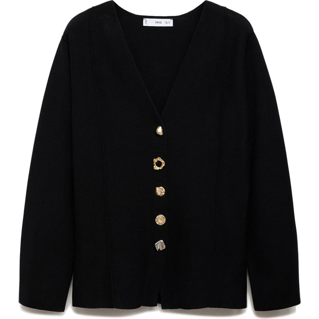 Mango Dali Knit Jacket In Black