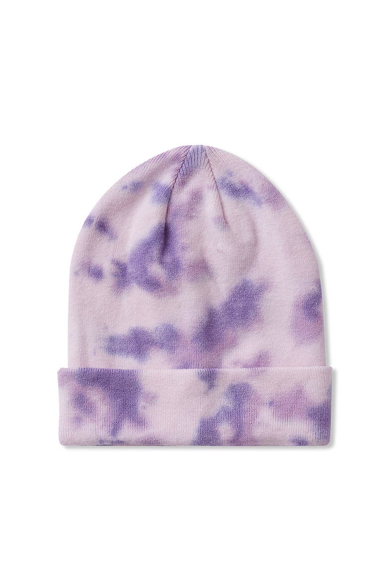 Kids Cuffed Beanie, Main, color, Tonal Paisley Purple Tie Dye