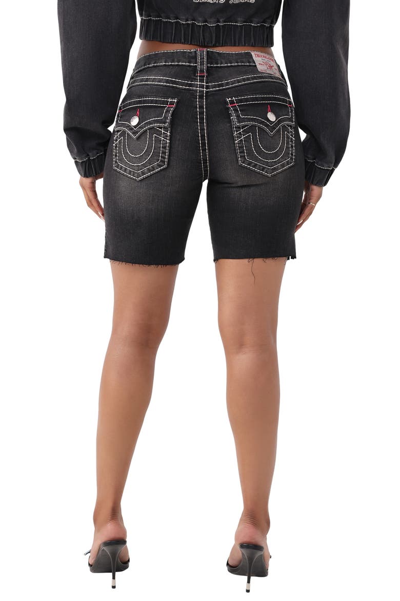 Miya Mid Rise Bermuda Big T Flap Shorts, Alternate, color, THUNDER BLOOM