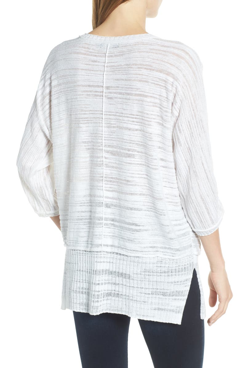 NIC+ZOE Open Breeze Linen Cotton Blend Sweater, Alternate, color,