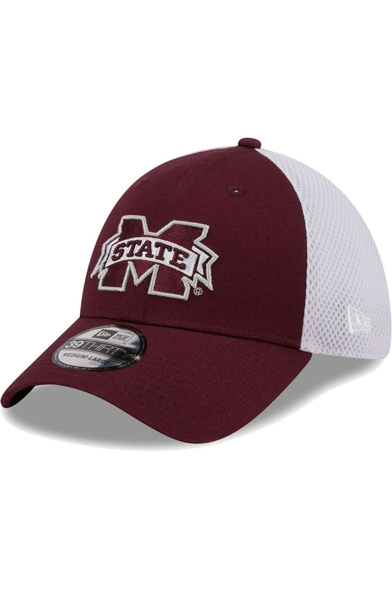 Men's New Era Maroon Mississippi State Bulldogs Evergreen Neo 39THIRTY Flex Hat, Main, color, Maroon