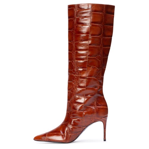 Black Suede Studio Ember 80 Croc Boot In Brown