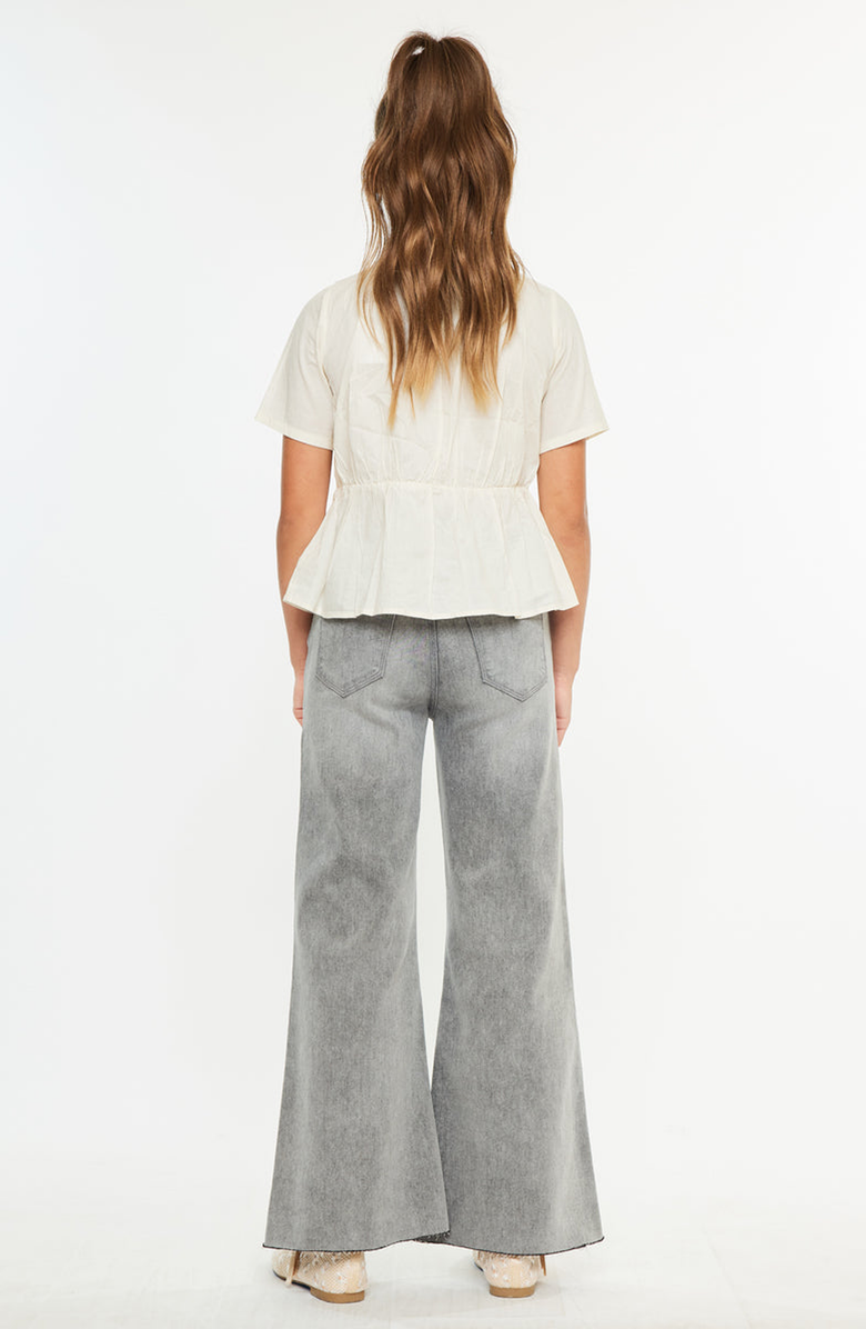 KanCan Kaitlyn High Rise Cropped Palazzo Jeans, Alternate, color, Light Gray