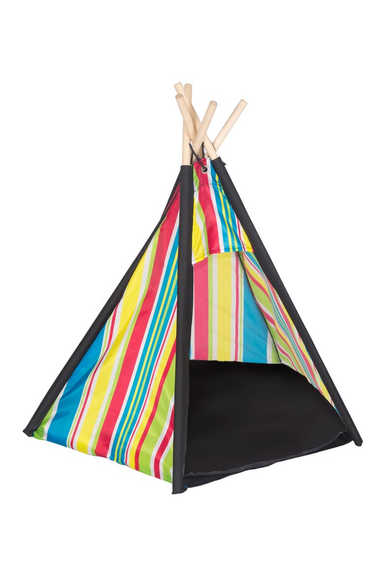 Stripe Pet Tent, Main, color, RED BLUE YELLOW GREEN