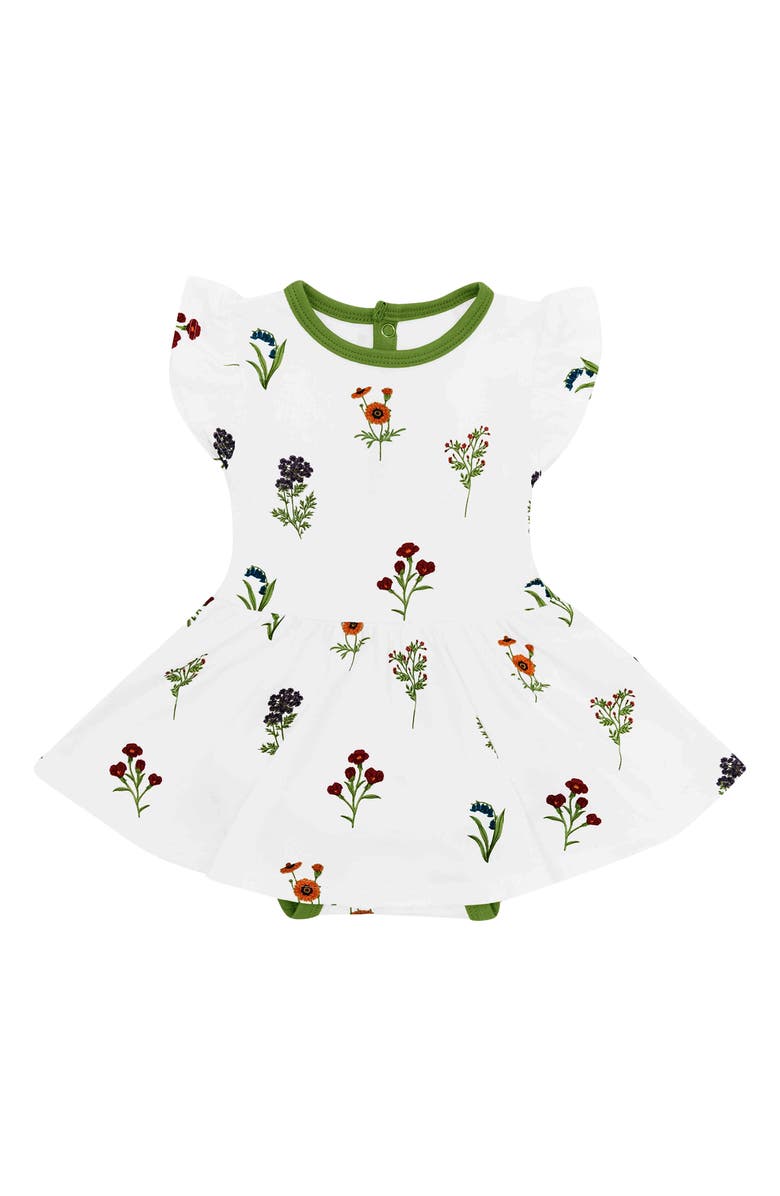 Kyte BABY Kids' Wildflower Skirted Bodysuit, Main, color, Wildflower