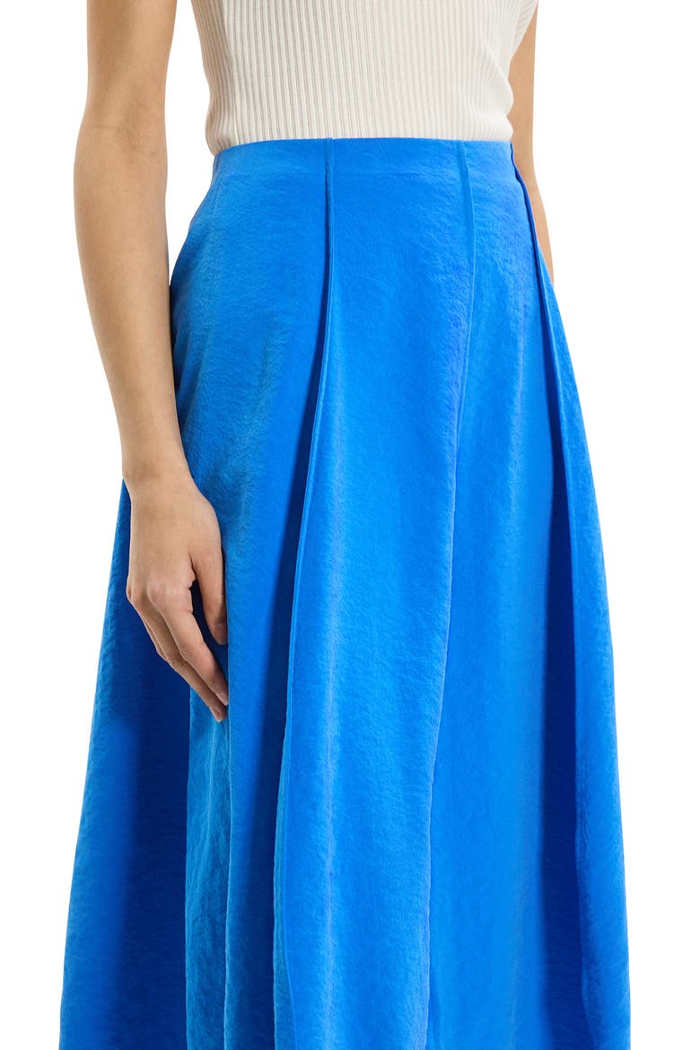 Curved Parachute Silk Blend Skirt, Alternate, color, JEWEL BLUE