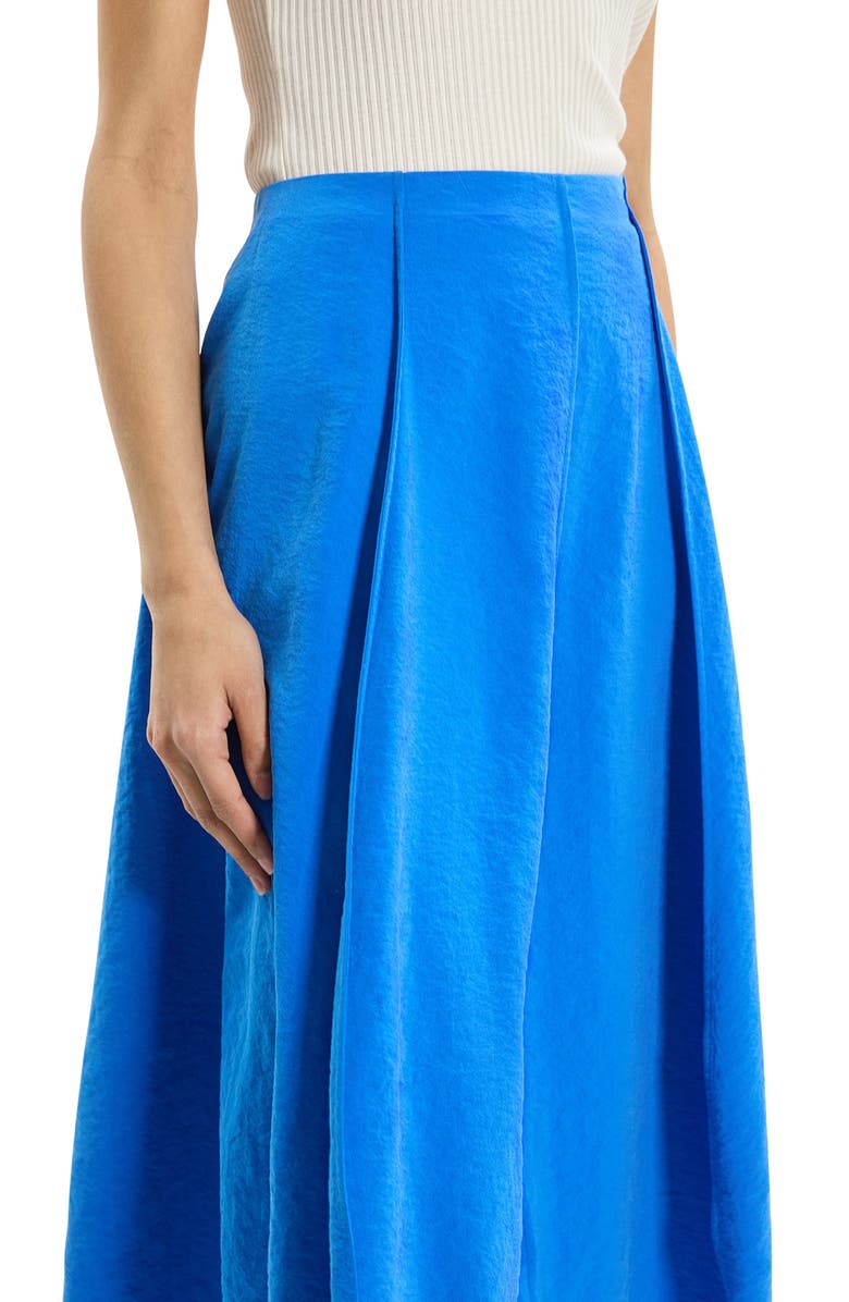 Theory Curved Parachute Silk Blend Skirt, Alternate, color, Jewel Blue