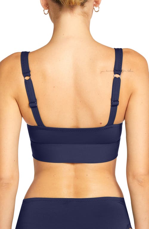 Robin Piccone Ava Knot Front Bikini Top In Navy