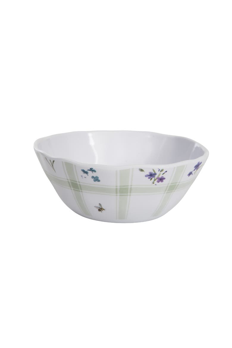 Lavender Plaid Novelty Set of 2 Dinnerware Serving Bowls, Alternate, color, Green