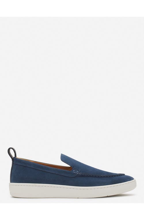 Lanvin Slip-on Suede Sneakers With Contrasting Rubber Sole In Blue