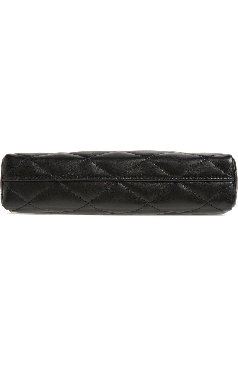 Saint Laurent Cassandre Bijou Matelassé Leather Wristlet, Alternate, color, Black