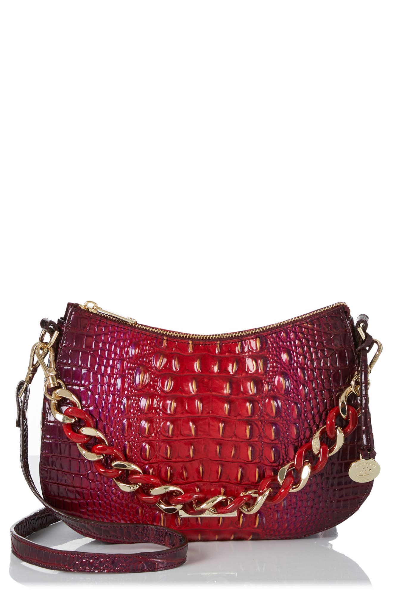 Brahmin Mod Shayna Croc Embossed Leather Crossbody Bag, Main, color, 