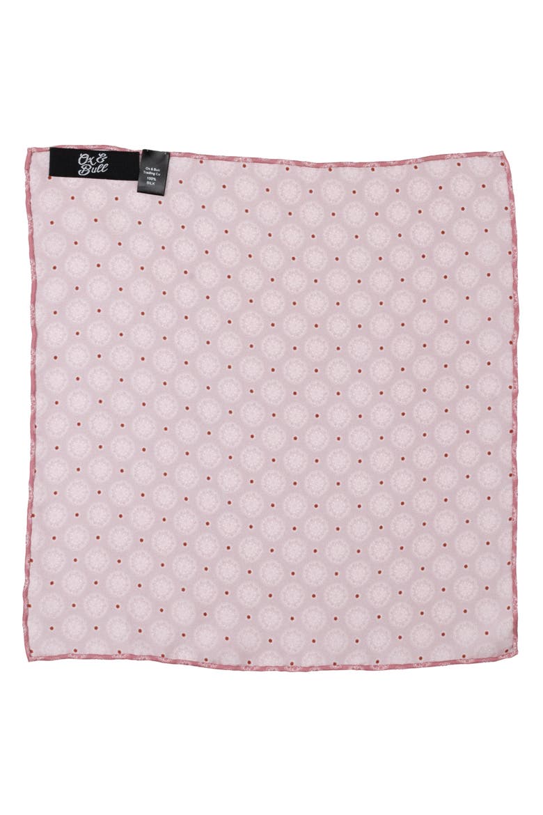 Floral Silk Pocket Square, Alternate, color, PINK